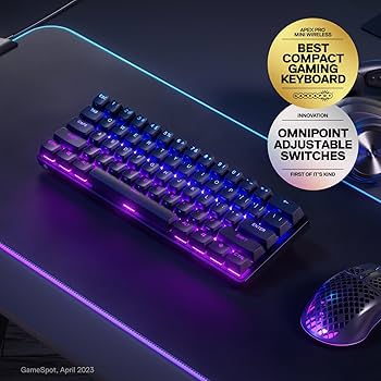 SteelSeries Apex Pro Mini RGBキーボード Amazon.com: SteelSeries Apex Pro Mini Wireless Keyboard - 60